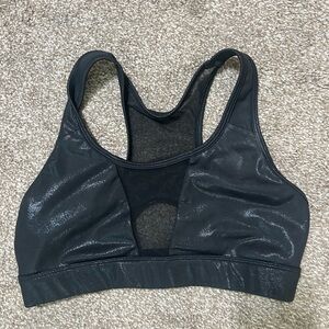 Curves n combatboots Black Shimmer Sports Bra